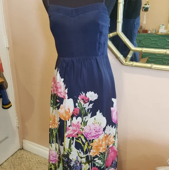moulinette soeurs silk floral dress Anthropologie Moulinette Soeurs Silk Floral dress
